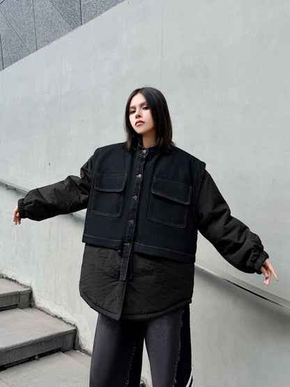 デニムミックスオーバージャケット