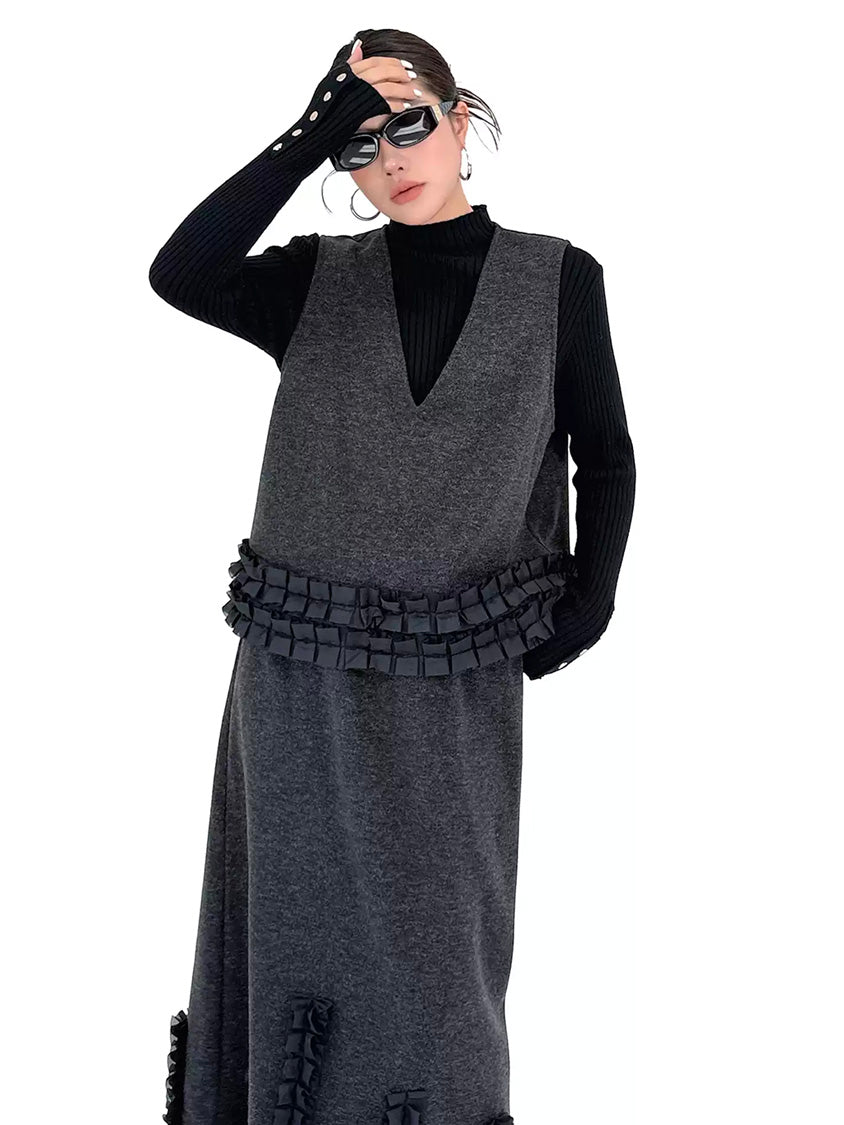Mesh stitch top and skirt