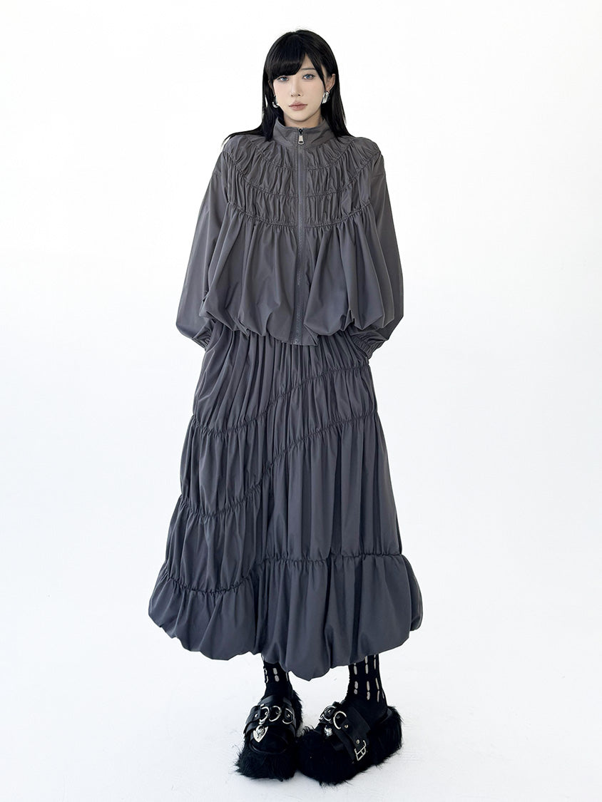 Mesh stitch top and skirt