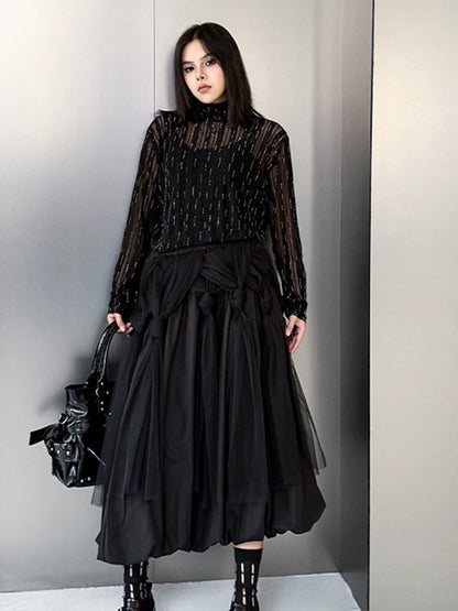 ドレープノットチュールスカート