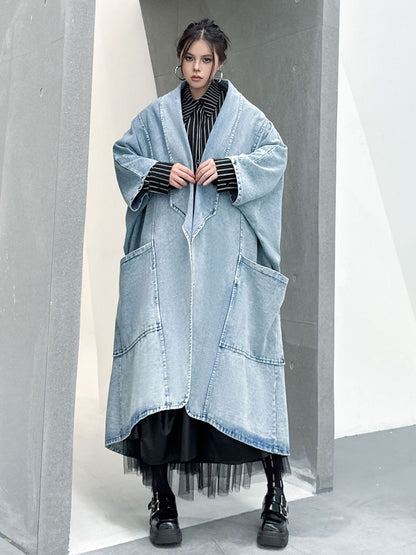 Scarf tie blouse and denim pants series 