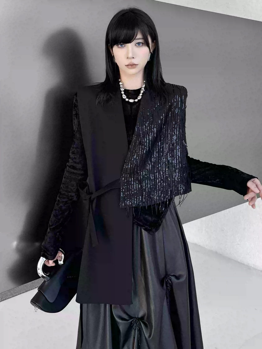 グリッターフリンジラップベスト