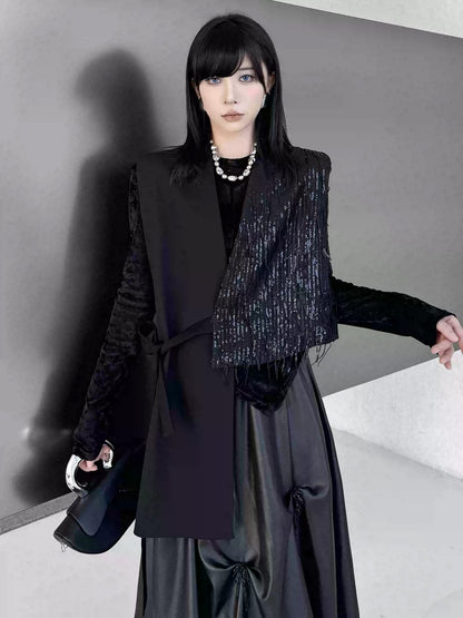 グリッターフリンジラップベスト