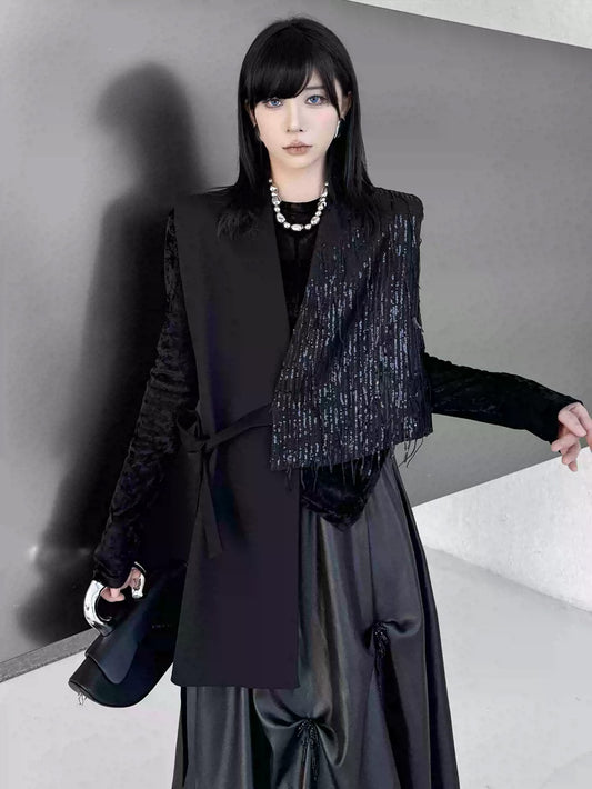 グリッターフリンジラップベスト