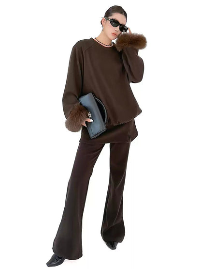 Mesh stitch top and skirt