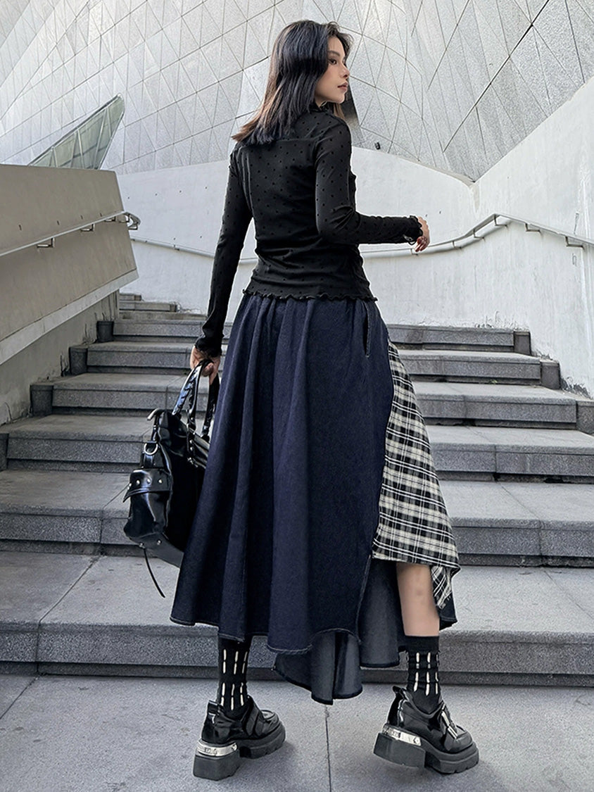 Mesh stitch top and skirt