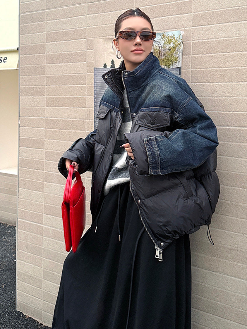 デニムコンビネーションパファージャケット