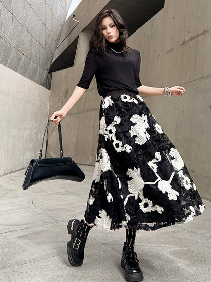 Mesh stitch top and skirt