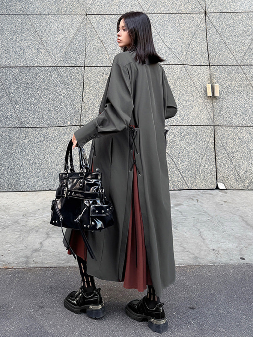 サイドレースアップシャツドレス