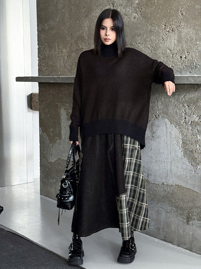 ダブルネックルーズトップス