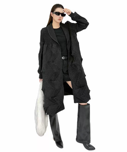 ジオメトリックプレスロングコート