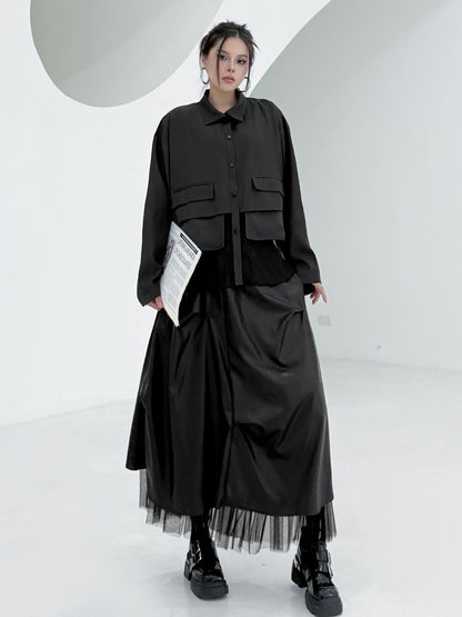Scarf tie blouse and denim pants series 