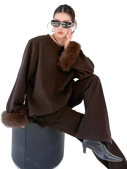 Mesh stitch top and skirt