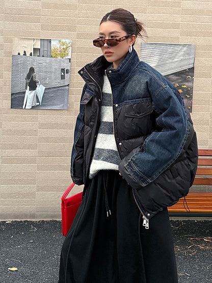 デニムコンビネーションパファージャケット