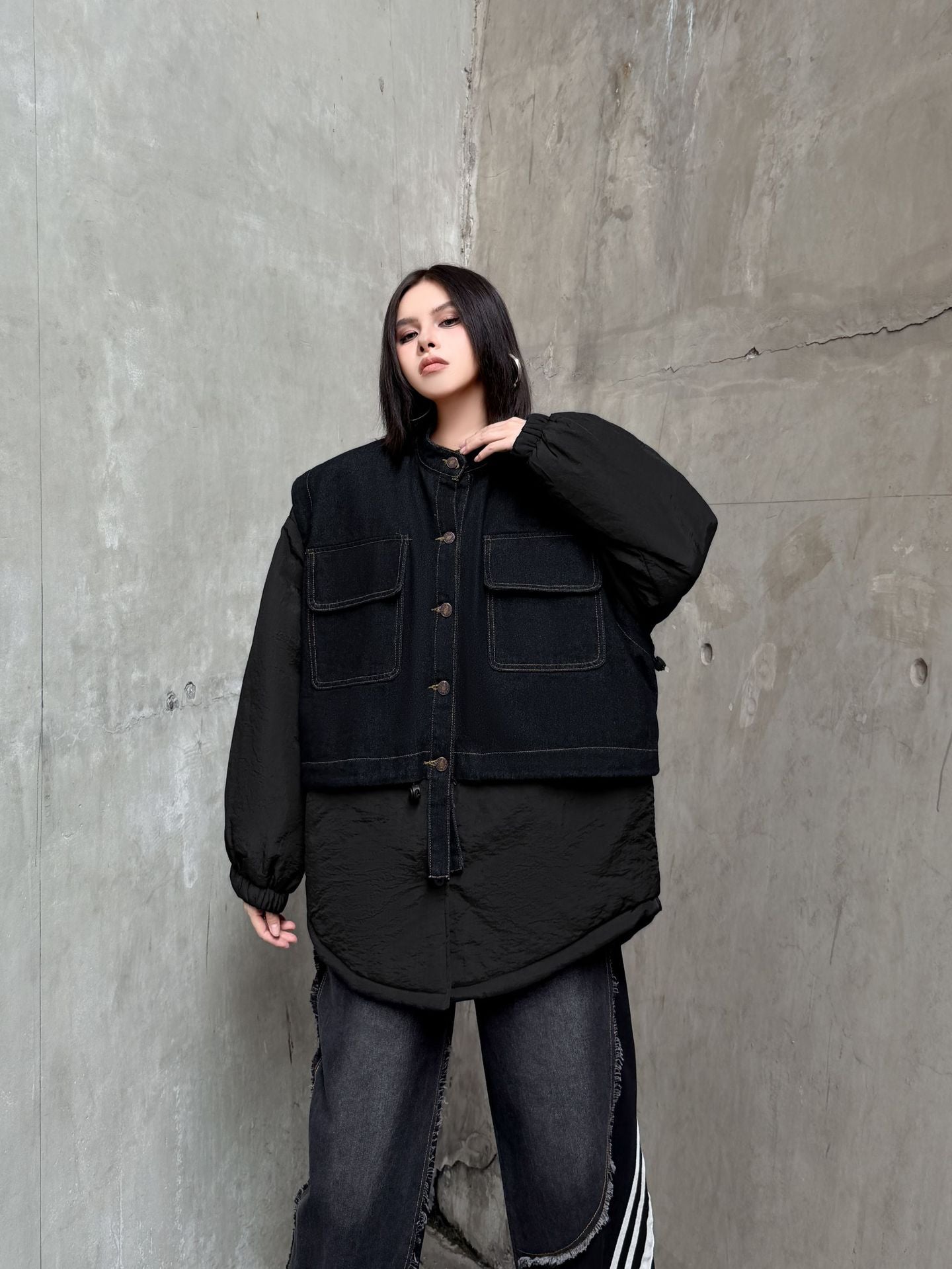 デニムミックスオーバージャケット