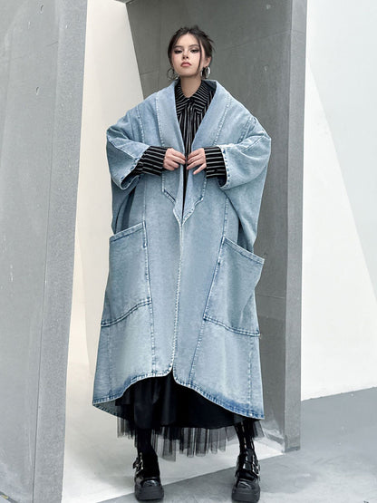 Scarf tie blouse and denim pants series 