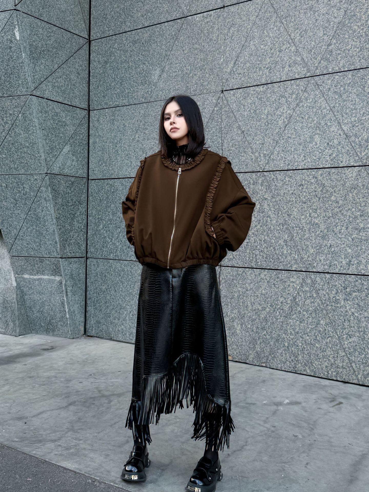 フリルジップアップジャケット