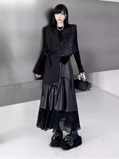 グリッターフリンジラップベスト