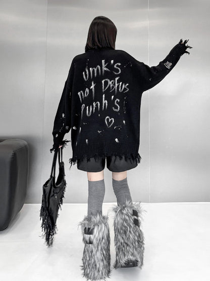 スプラッシュダメージニットトップス