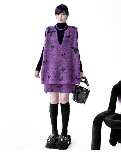 バタフライニットベスト＆スカート