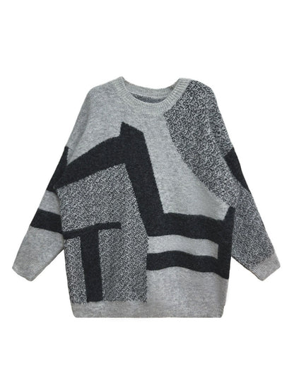 ジオメトリックニットトップ