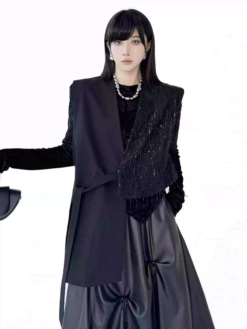 グリッターフリンジラップベスト