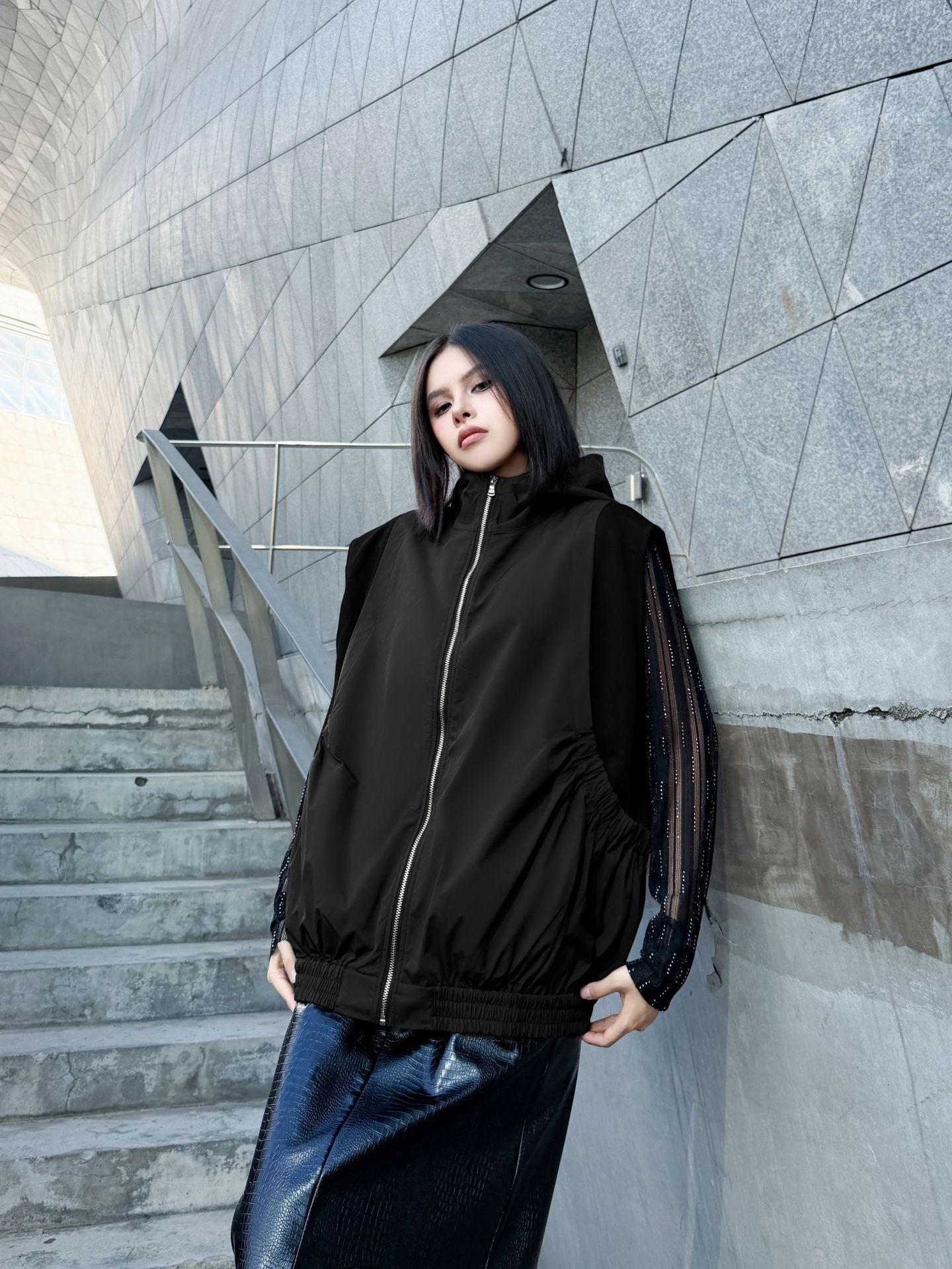 エアコットンジップアップベスト