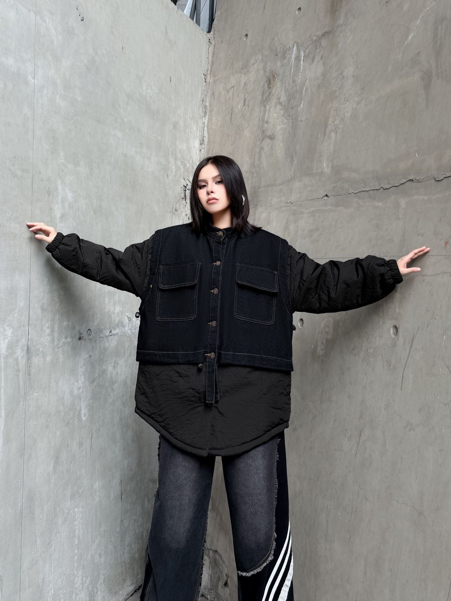 デニムミックスオーバージャケット