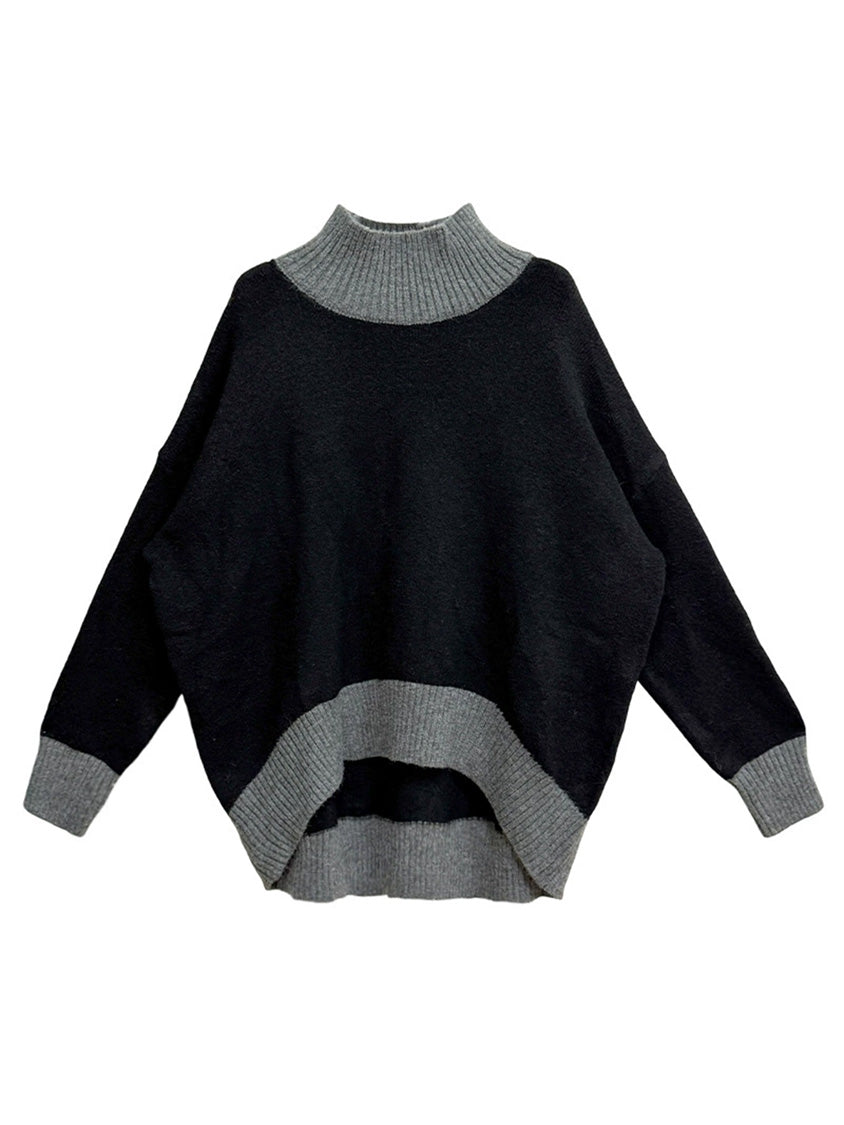 ダブルネックルーズトップス