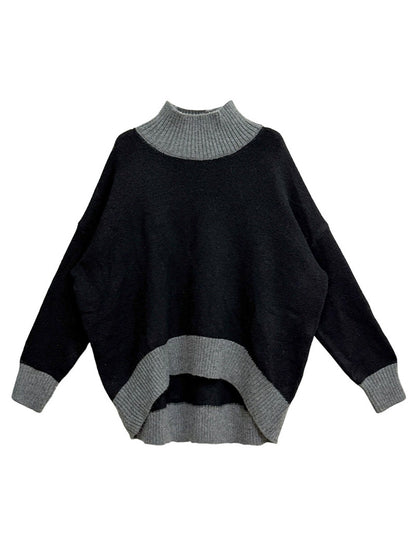 ダブルネックルーズトップス