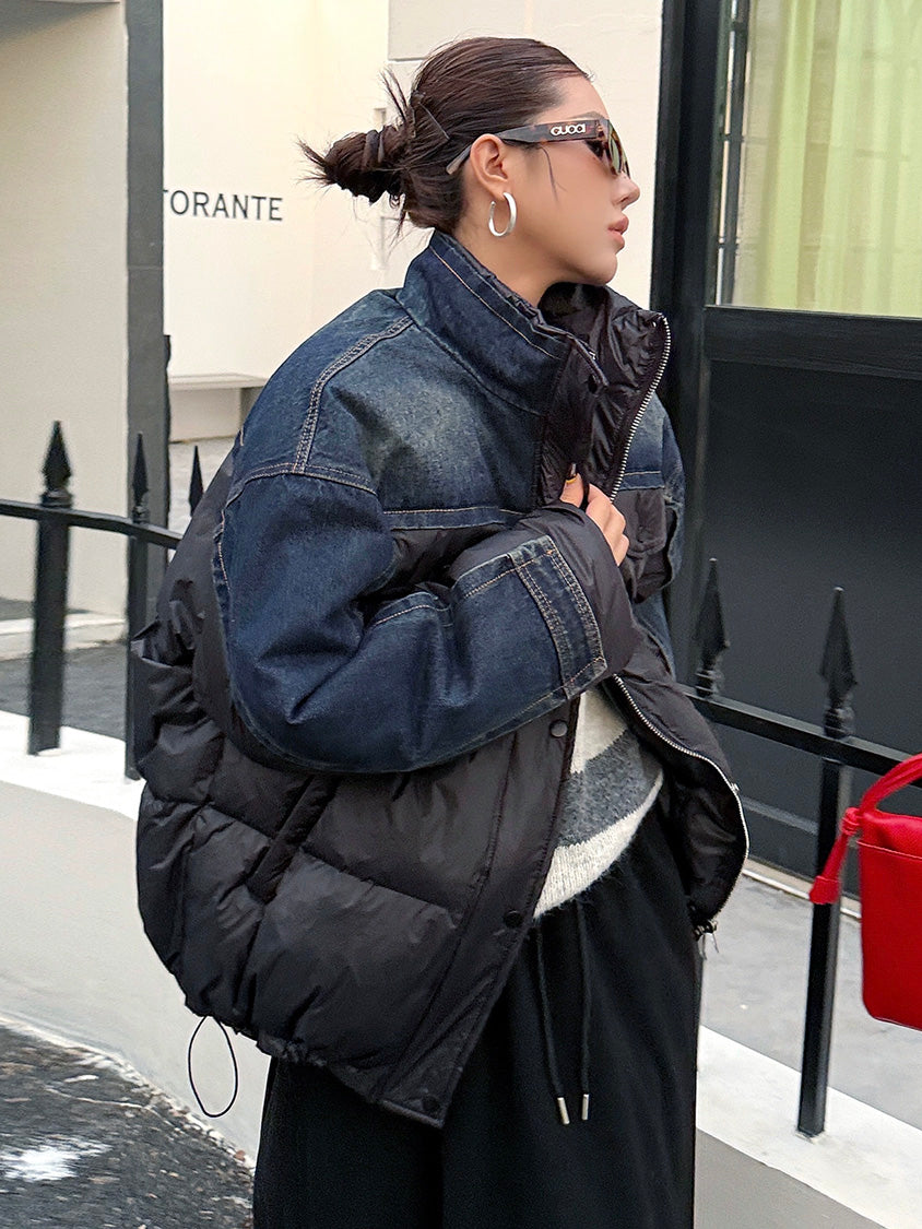 デニムコンビネーションパファージャケット