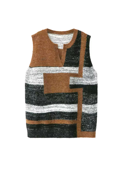 ジオブロックニットベスト