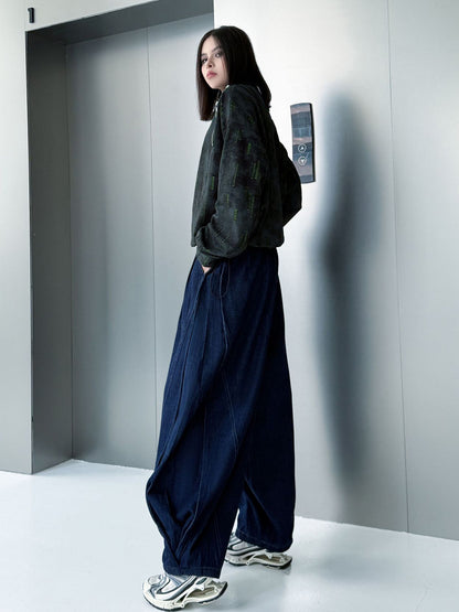 ウォッシュデニムワイドパンツ