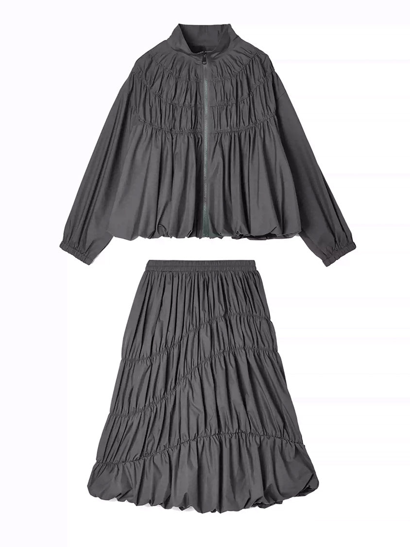 Mesh stitch top and skirt