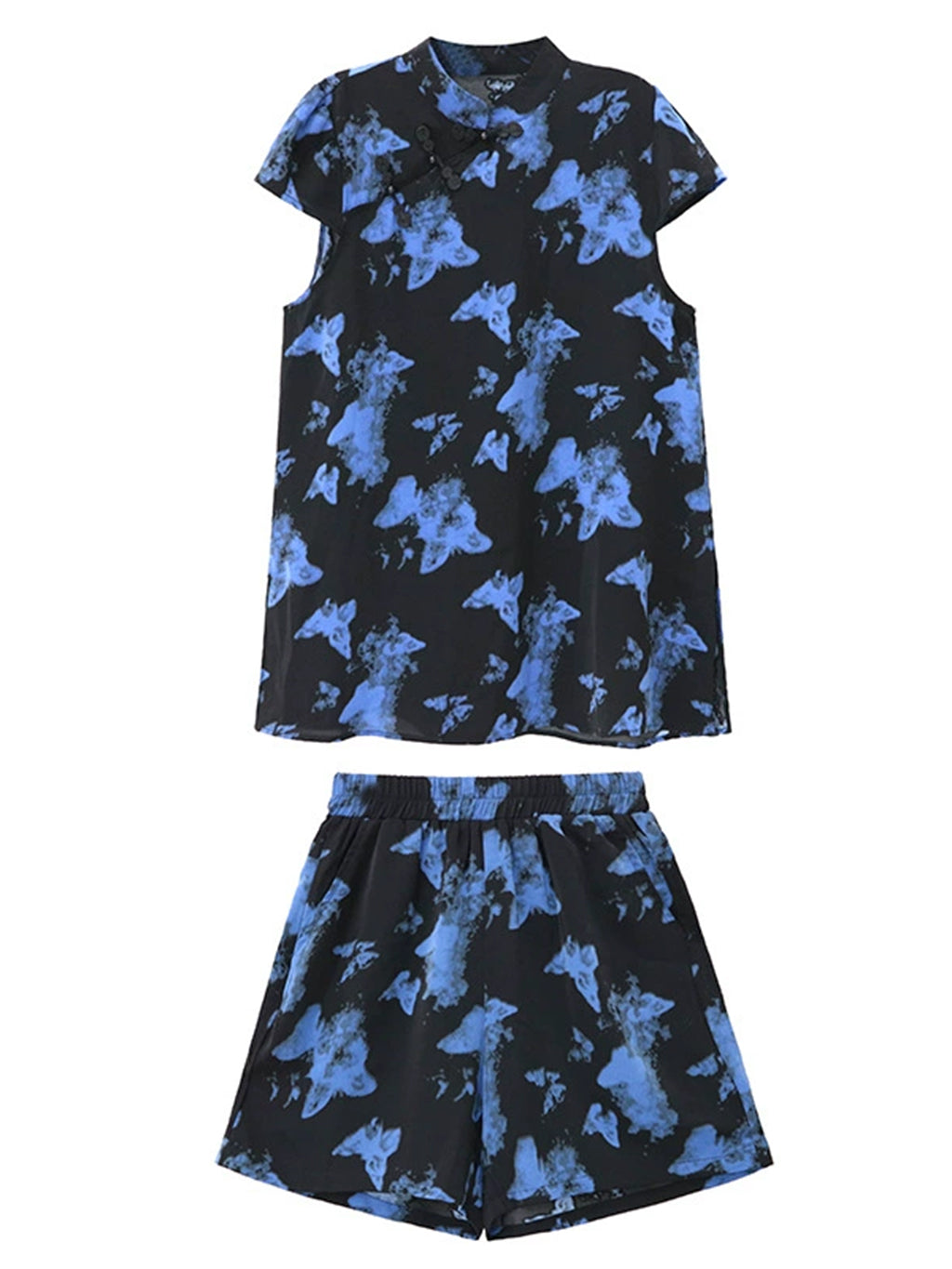 Butterfly pattern top and shorts 