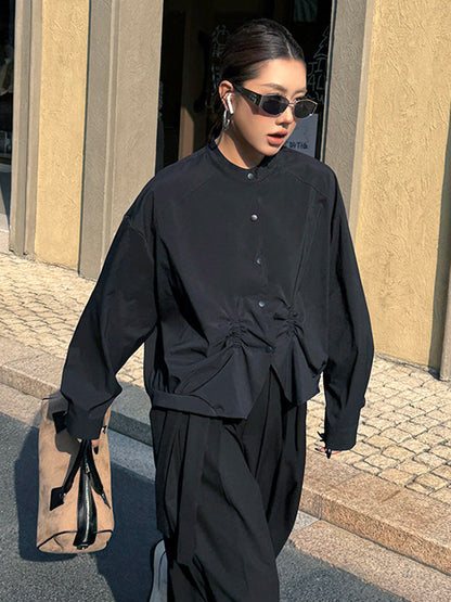 ギャザーヘムボリュームブラウス