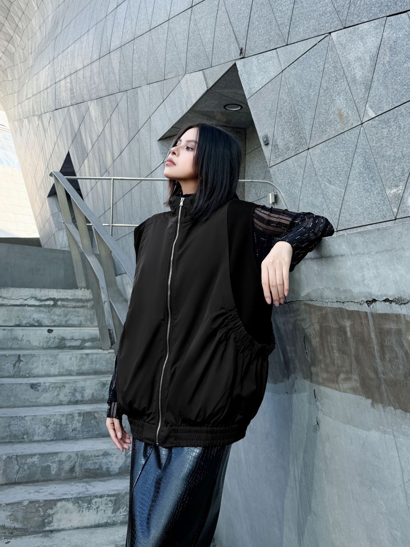 エアコットンジップアップベスト