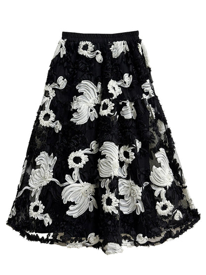 Mesh stitch top and skirt