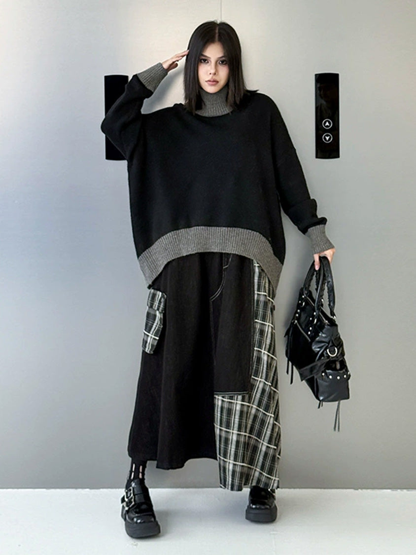 ダブルネックルーズトップス