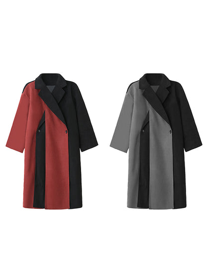 バイカラーロングコート