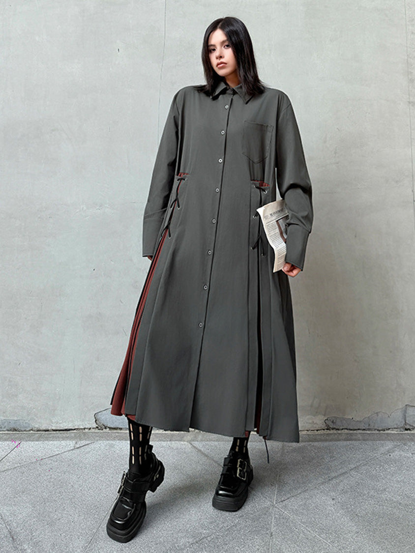 サイドレースアップシャツドレス