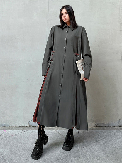 サイドレースアップシャツドレス