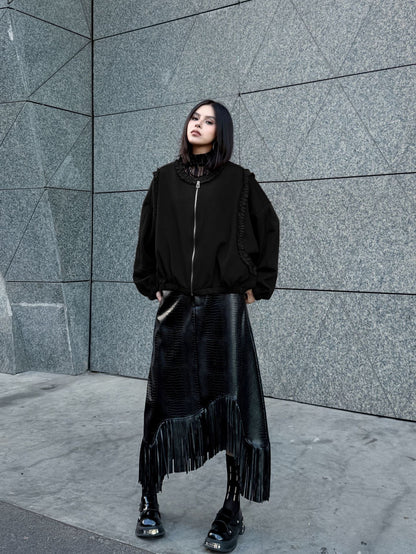 フリルジップアップジャケット