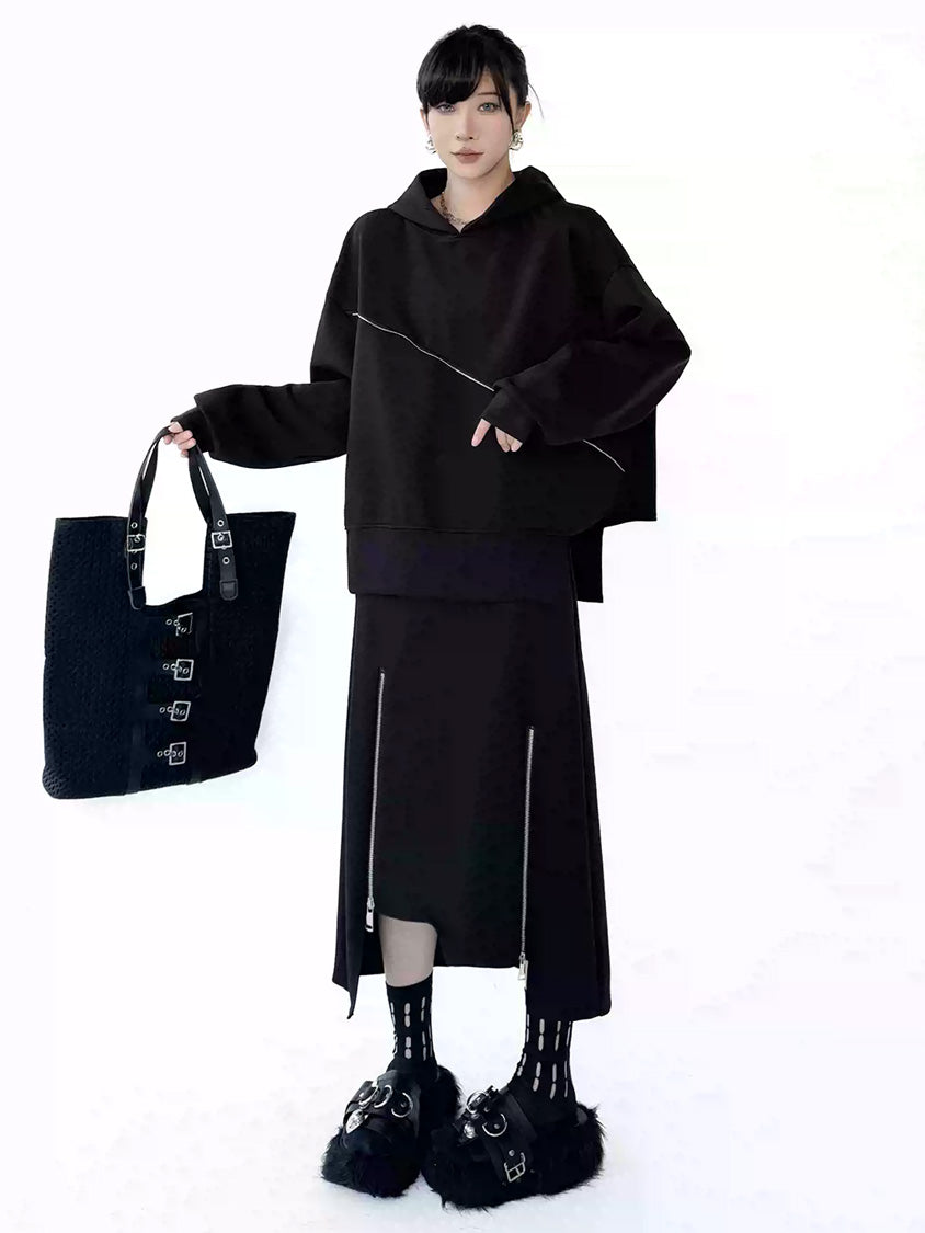 ダイアゴナルジップフーディー＆ジップスリットスカートシリーズ