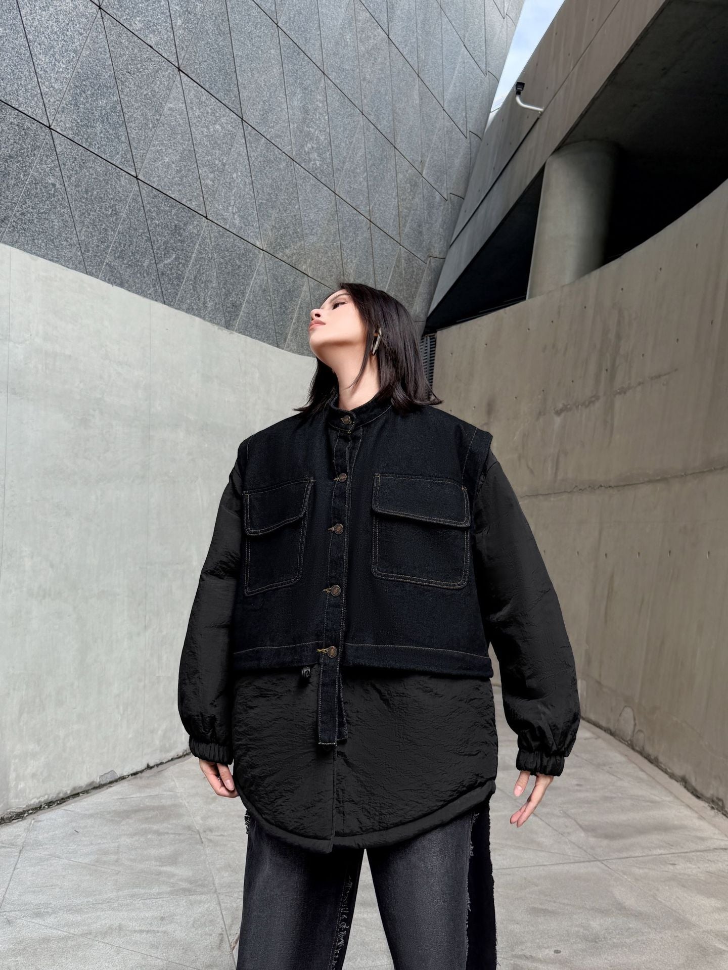 デニムミックスオーバージャケット