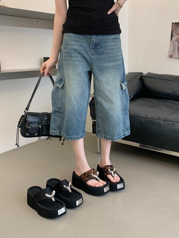 メタルノットプラットフォームサンダル