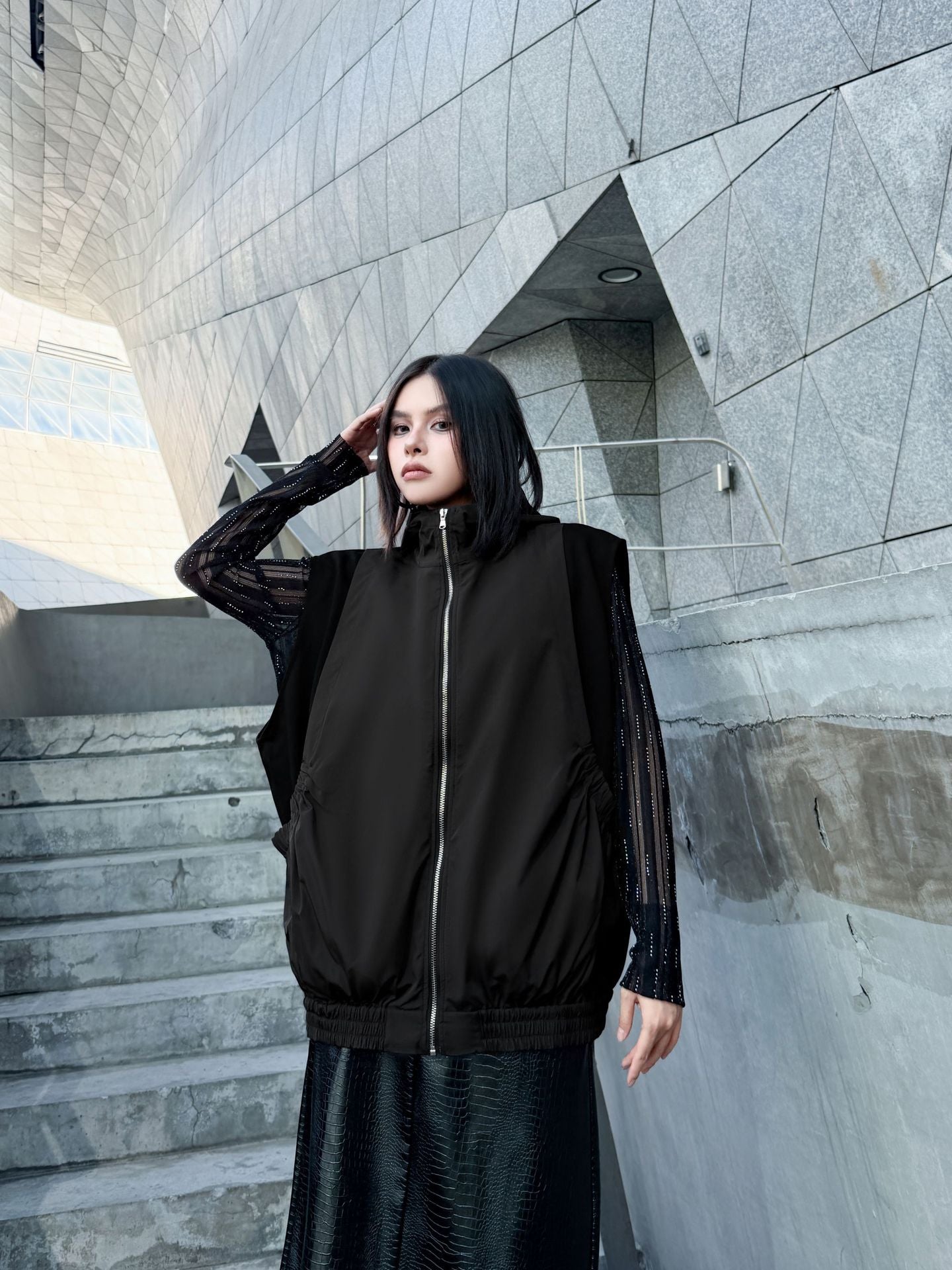 エアコットンジップアップベスト