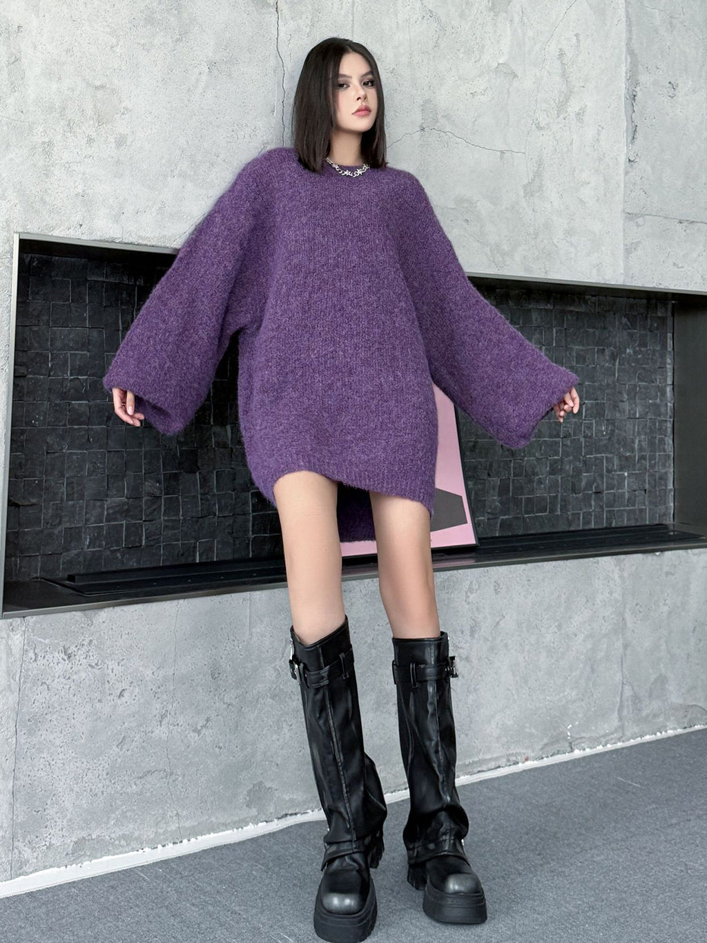 モヘアタッチボリュームスリーブトップス