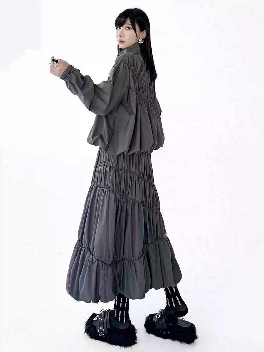 Mesh stitch top and skirt