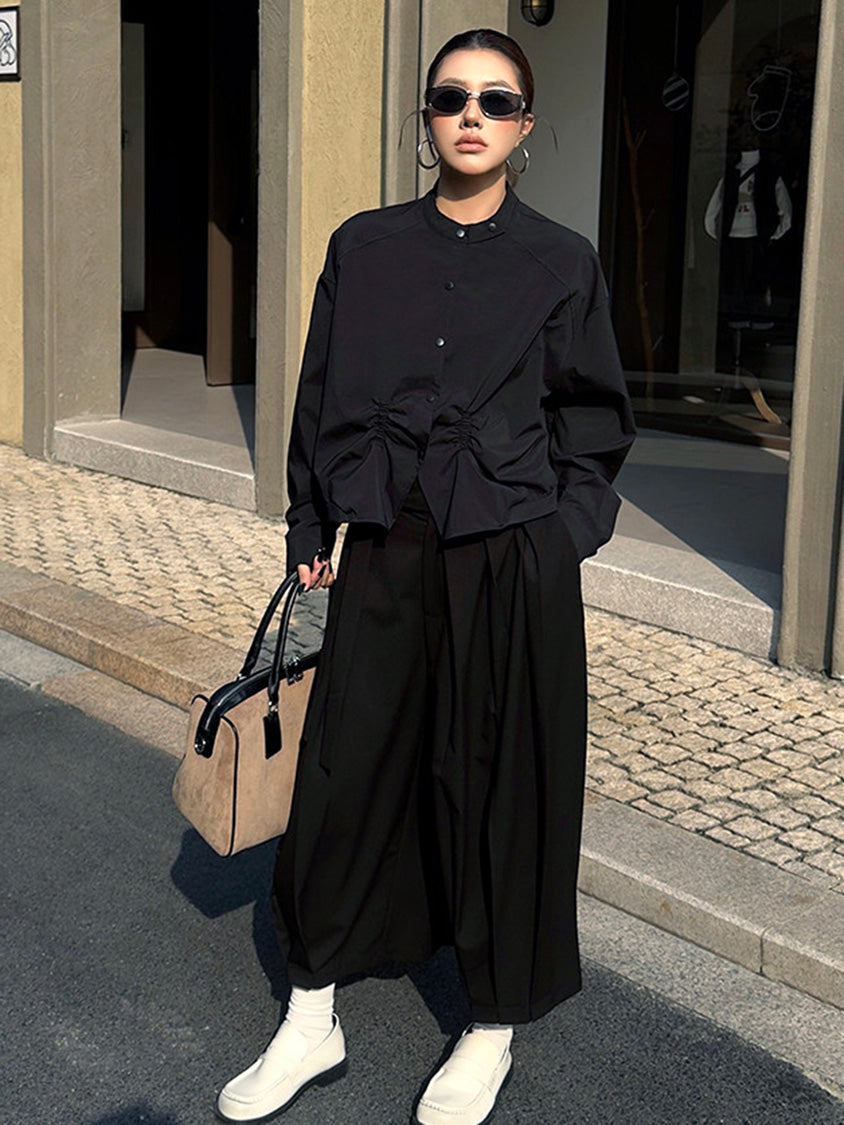 ギャザーヘムボリュームブラウス